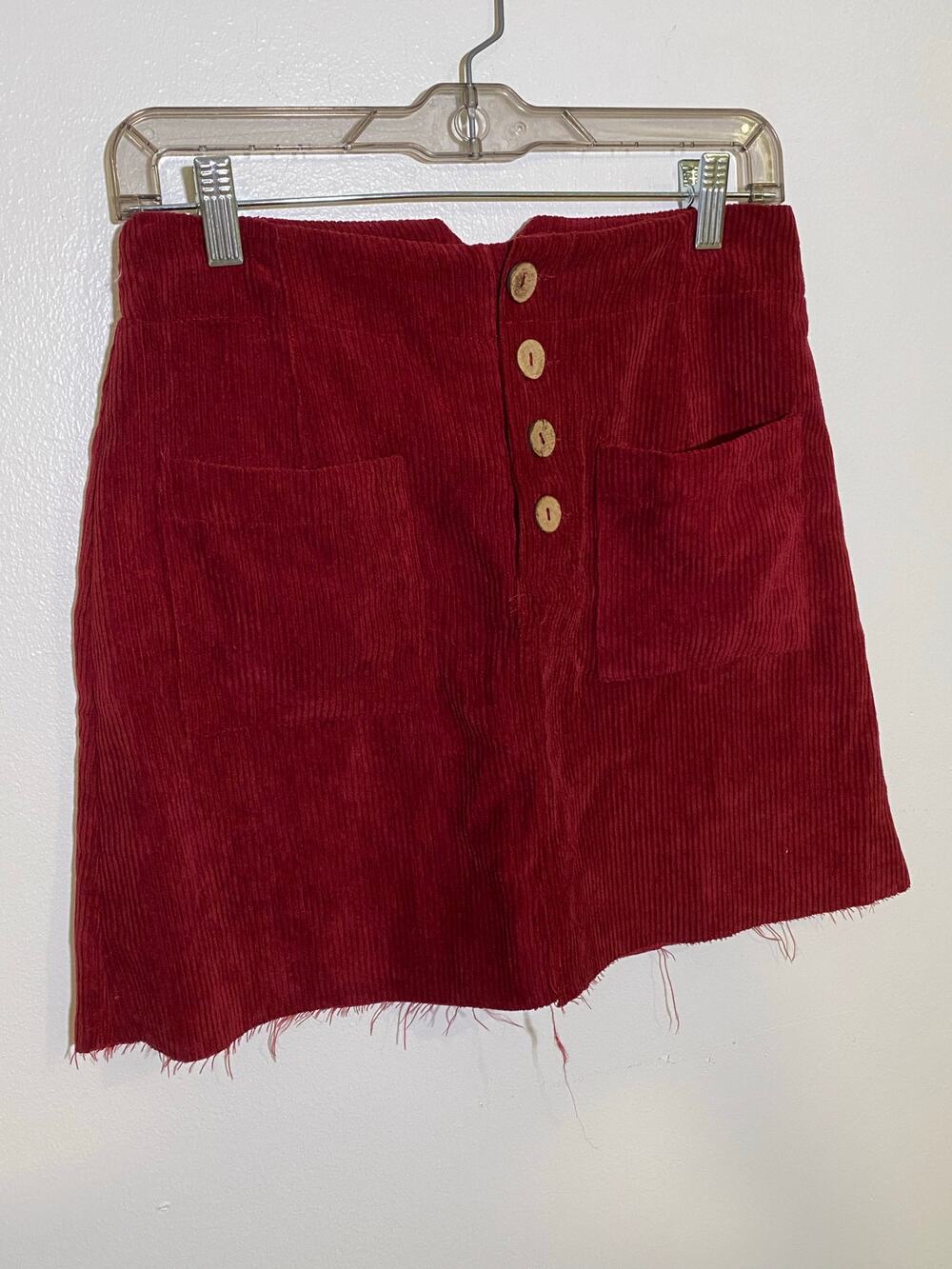 Altered State Maroon Red Corduroy Skirt SZ M